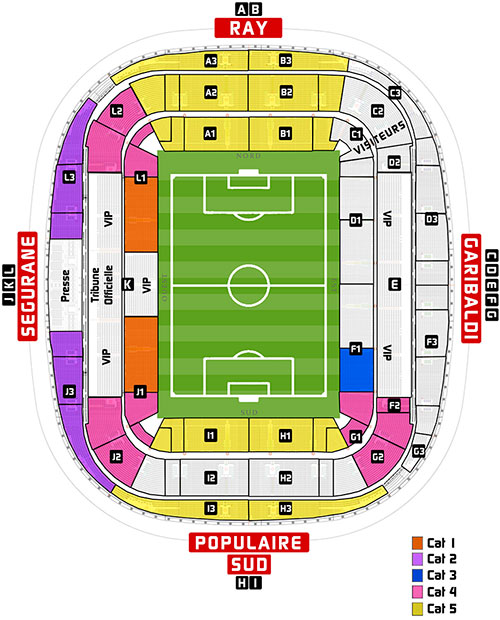 Plan Allianz Riviera Nice - Valenciennes