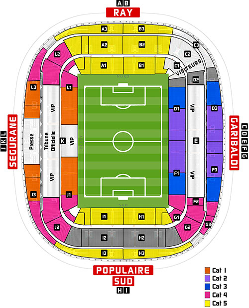Plan Allianz Riviera Nice - Marseille